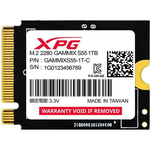 SSD ADATA XPG Gammix S55 (SGAMMIXS55-1T-C) M.2 2230 1TB PCIe Gen4x4 with NVMe 5000/3700, 3D ТLC Nand