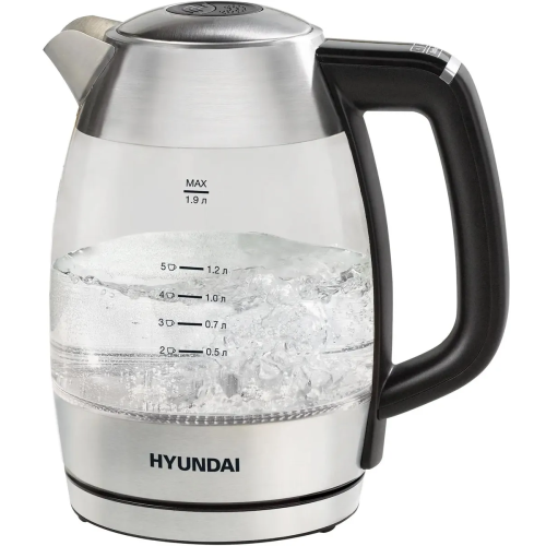 Электрочайник Hyundai HYK-G9408 черный и серебристый