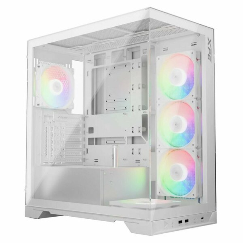 Корпус XPG Invader X White (INVADERXMT-WHCWW) Mid-Tower Gaming ATX PC Case with Panoramic View, Tempered Glass Panels, and RGB Lighting Black