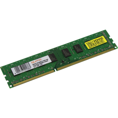 ОЗУ Qumo QUM3U-4G1600C11L 4GB DDR3-1600 PC3-12800, CL11, LV 1.35V, Single Rank