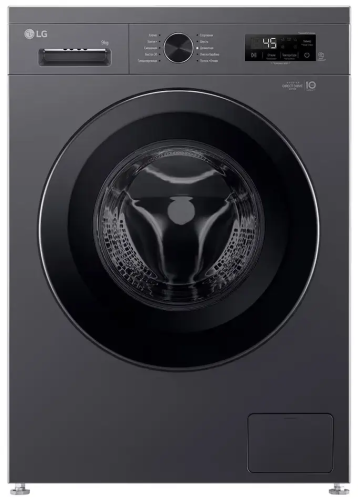 Стиральная машина LG F2Y1VS6J 9 кг, инверторный мотор с прямым приводом функция пара Steam, 8 программ, для аллергиков и детской одежды, черный