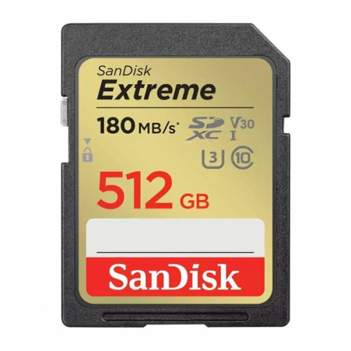 Карта памяти SDXC SanDisk Extreme UHS-I SDSDXVV-512G-GNCIN 512GB Class 3 (U3) V30 180/130 MB/s