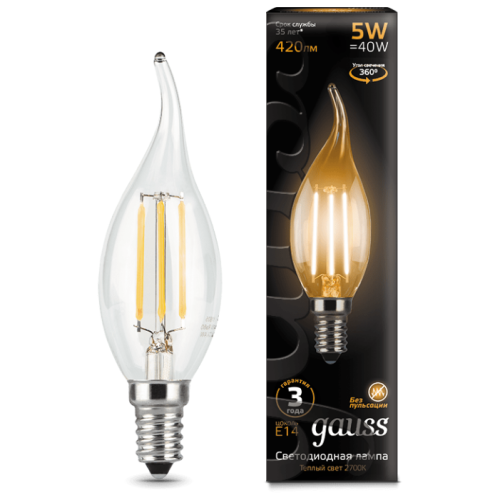 Лампочка Gauss 104801105 Filament Свеча