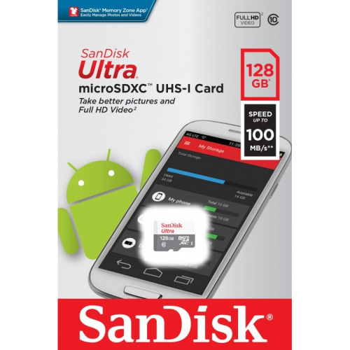 Карта памяти SanDisk 128GB SDSQUNR-128G-GN6MN