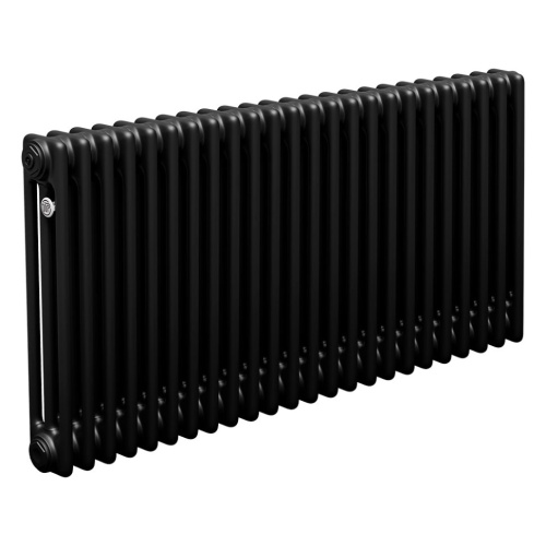 Стальной трубчатый радиатор Теплофорт ТР3057 24 секции боковое подключение 3/4 черный мат