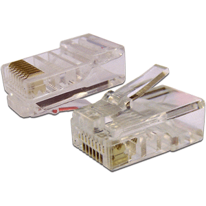 Коннектор LANMASTER (TWT-PL45-8P8C-V) RJ45 UTP 8P8C, универсальный, со вставкой, cat.5e, 100 шт.