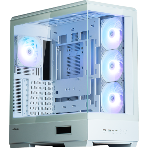 Корпус ZALMAN P50 DS White, без БП, боковое окно (закаленное стекло), белый, ATX