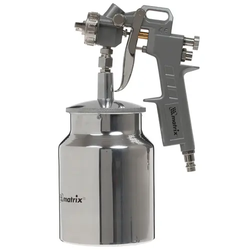 Краскопульт MATRIX 57316 с нижним бачком v-10k + сопла диаметром 1.2 1.5 и 1.8мм