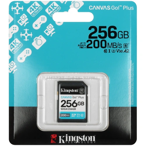 Флеш карта SDXC 256GB Kingston SDG4/256GB Canvas Go! Plus V30 + adapter