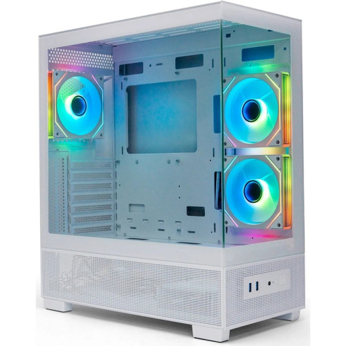 Корпус XASTRA Q500 3ARGB-C10 White (Q500-3FM12A-C10-WH) ATX/Aquarium/Screewless/ 3x120mm ARGB PWM FM fans/Argb+PWM HUB 10port