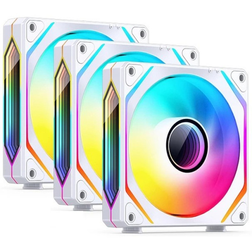 Вентилятор JONSBO ZL-120W(3 in 1) White 120х120х25мм (ARGB LED, 800-1800об/мин, белый) Retail