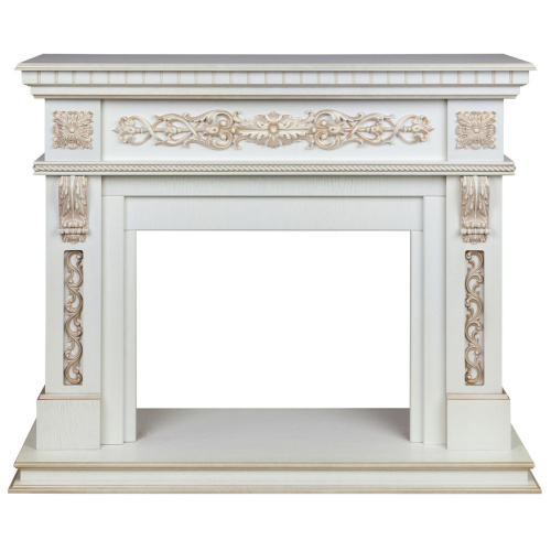 Портал каминный из МДФ RealFlame Estella белый, белый дуб с патиной