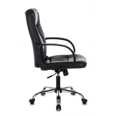 Кресло руководителя Бюрократ T-800N/BLACK черный кожа крестовина хром