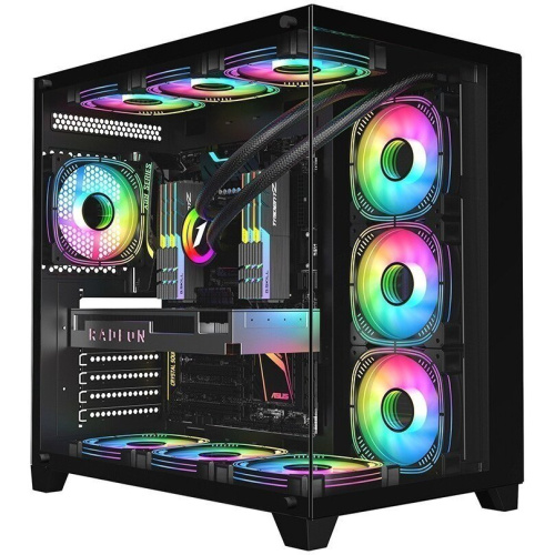 Корпус 1STPLAYER Megaview MV8-TP (MV8-TP-BK) Black / ATX