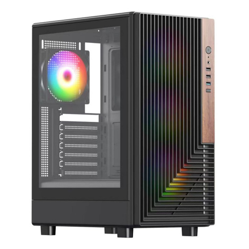 Корпус ACD Citadel 101 (AH-TC1GA-000) ATX, Black, USB3.0*1 + USB2.0*2 + HD Audio, 1*12cm H1 argb fan at rear, 3*12cm H1 argb fas at front, TG