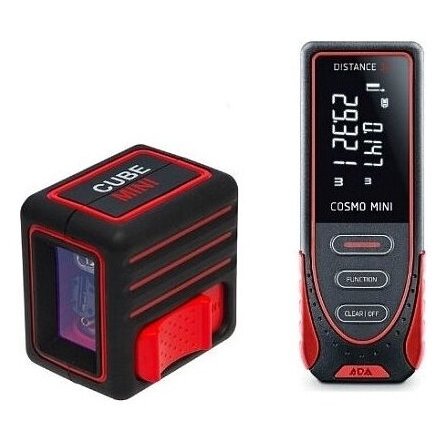 Лазерный уровень ADA Cube Mini Basic Edition (А00461) + дальномер ADA Cosmo mini (А00410) А00585