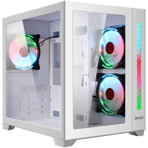 Корпус Ginzzu V450 RGB Белый CRC6 Fan 12cm RGB*3
