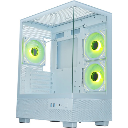Корпус XASTRA Q400M 3ARGB-C6-UC White (Q400M-3FM12A-C6-UC-WH) mATX/Aquarium/Screewless/ 3x120mm ARGB PWM FM fans/Argb+PWM HUB 6port/ Type-C