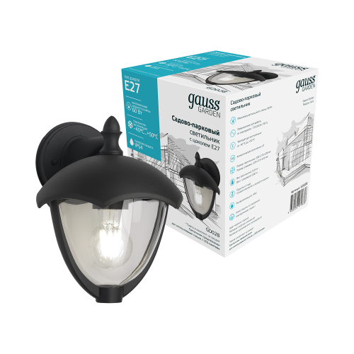 Светильник садово-парковый Gauss GD028 60Вт черный