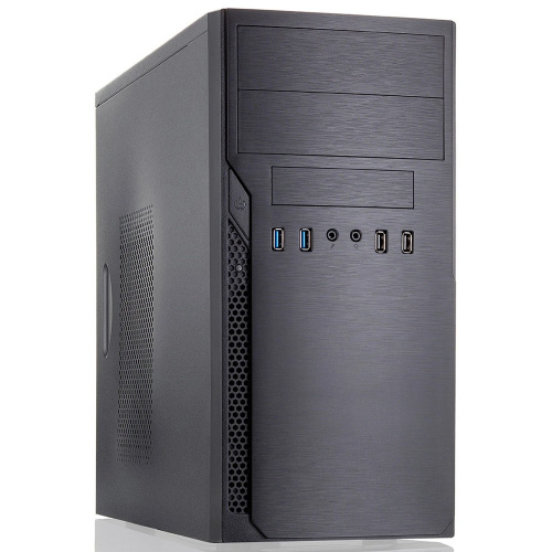 Корпус Foxline FL-628-FZ450R-U32-S mATX black, w/PSU 450W 12cm, w/2xUSB2.0, w/pwr cord, w/o Fan, E-lock support