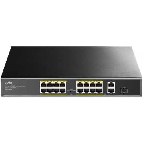 Коммутатор неуправляемый Cudy FS1018PS1 (L2) 16x100Мбит/с 2x1Гбит/с 1SFP 16PoE+ 200W