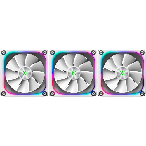 Комплект вентиляторов (3шт) XASTRA FZ120W ARGB triple pack 120x120x28мм ( PWM, FDB,ARGB, Matrix screen,контроллер, Daisy-chain соединение)