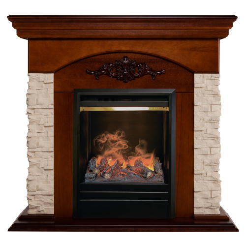 Электрокамин RealFlame Neapolis NT орех с очагом 3D Olympic