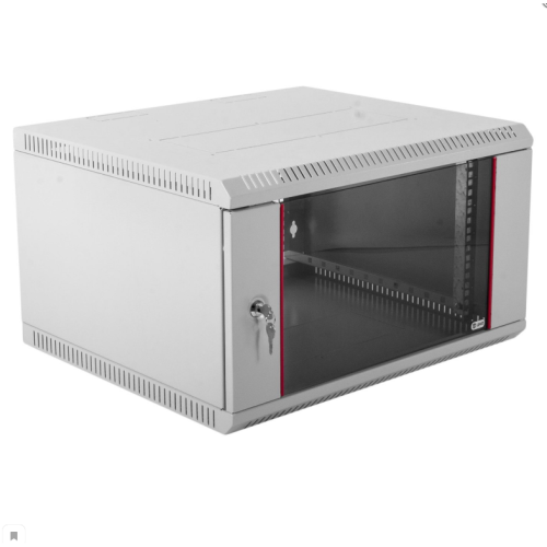 Шкаф коммутационный ЦМО ШРН-Э-6.500 серый 6U 600x520мм пер.дв.стекл несъемные