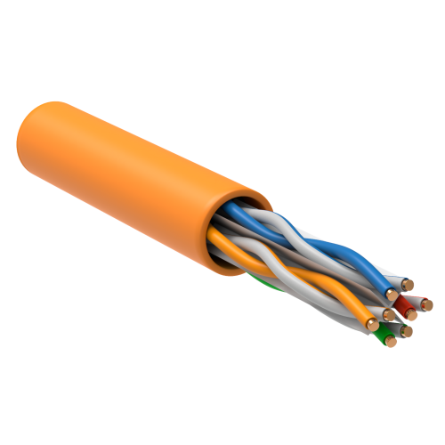 Кабель информационный ITK LC1-C604-127 U/UTP кат.6 4х2х23AWG solid LSZH нг(А)-HF оранжевый (305м)