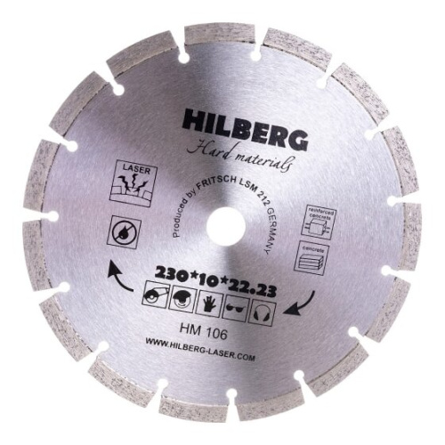 Диск алмазный отрезной Hilberg Hard Materials Лазер HM106 230x22,23