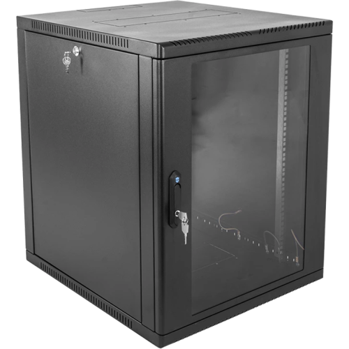 Шкаф коммутационный ЦМО ШРН-12.650-9005 настенный 12U 600x658мм черный