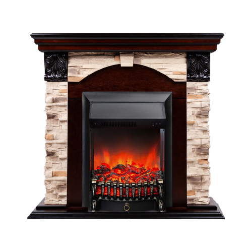 Электрокамин RealFlame Dublin Rock AO античный дуб с очагом Fobos Lux Black