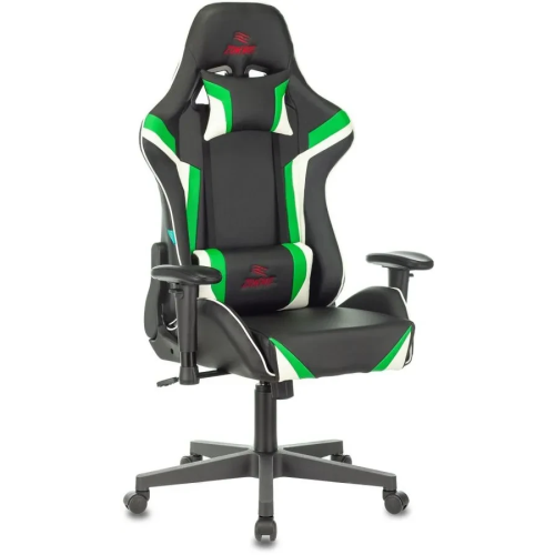 Кресло Zombie Z4 (Viking Zombie Z4 GRN) эко.кожа крестов черный/зеленый