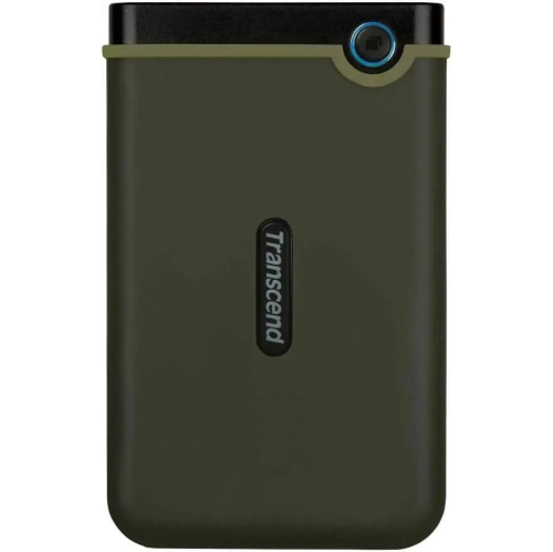 Внешний HDD 2TB Transcend StoreJet 25M3G (TS2TSJ25M3G), 2.5", USB 3.1, резиновый противоударный, Милитари зеленый