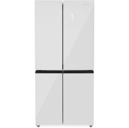 Холодильник ZUGEL ZRCD430W белое стекло
