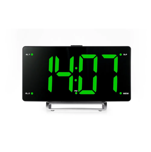 Радиобудильник Hyundai H-RCL246 черный, подсветка зеленая