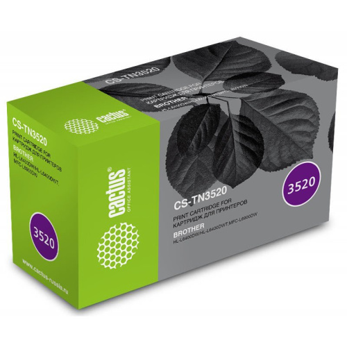 Тонер Картридж Cactus CS-TN3520 черный (20000стр.) для Brother HL L6400DW/L6900DW/L6900DWT