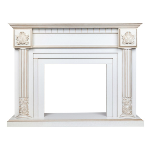 Портал каминный из МДФ RealFlame Imperia 33/26 белый дуб с золотой патиной