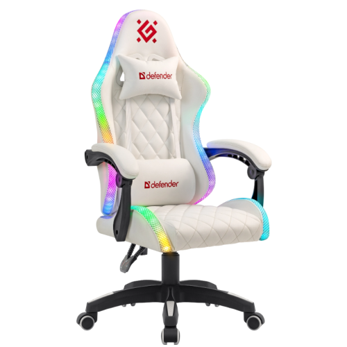 Кресло игровое Defender Energy RGB (64557) белый