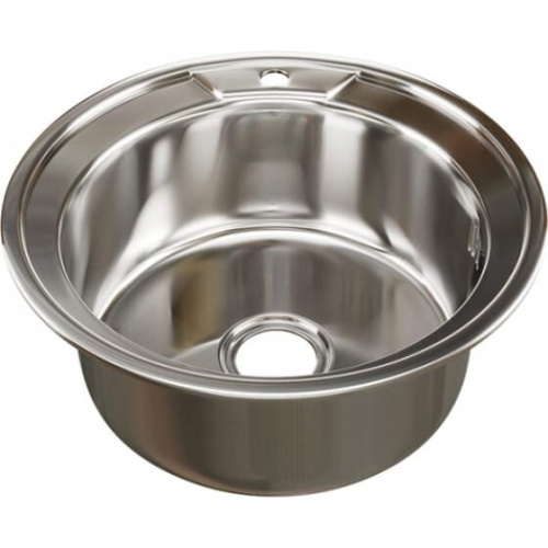 Мойка Mixline 528182 круг d 49 0,6 выпуск 3 1/2 глуб чаши 17см с сифоном