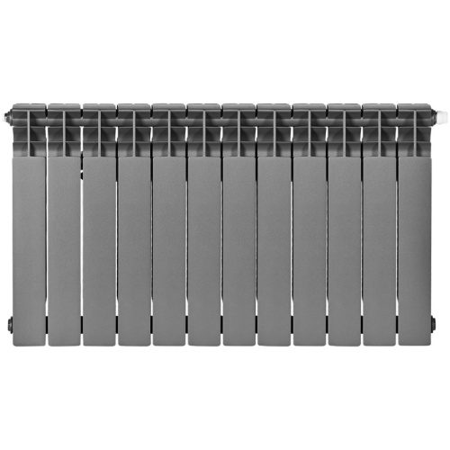 Биметаллический радиатор отопления Stout Titan Ventil 500 12 секций графит RAL 7024