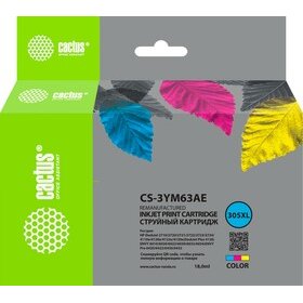 Картридж струйный Cactus CS-3YM63AE 305XL многоцветный 18мл для HP DeskJet 2320/2710/2720/4120