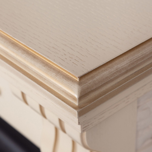 Электрокамин RealFlame Athena WT белый дуб с золотой патиной с очагом Majestic Lux Brass