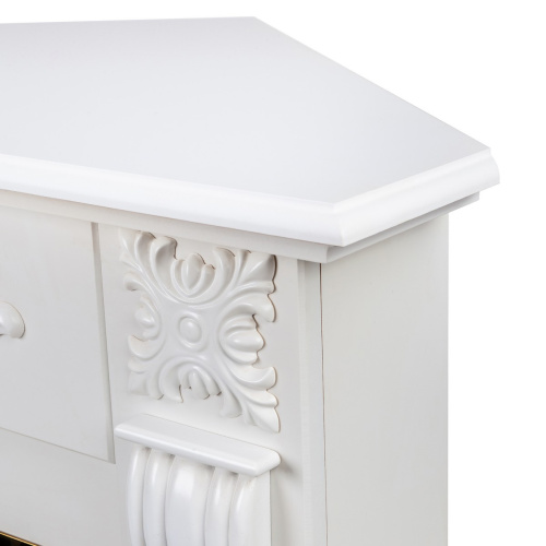 Электрокамин RealFlame Dominica Corner DN белый матовый с очагом 3D Oregan