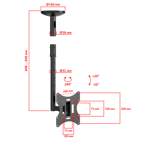 Кронштейн UniTeki LCD2101N
