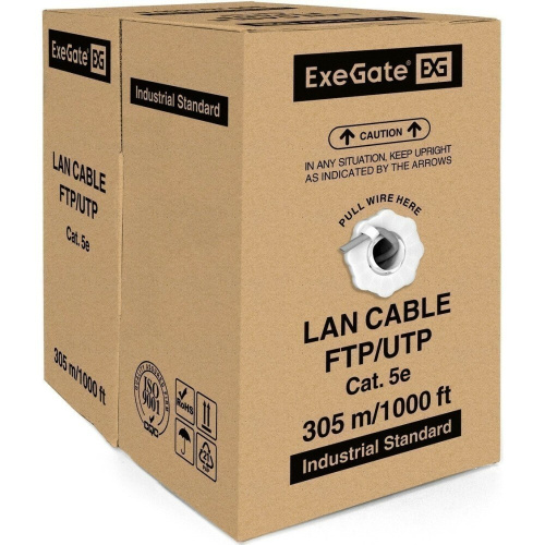 Витая пара Exegate UTP4-C5e-CU-S26-IN-PVC-GY-305 (EX264556RUS) серый