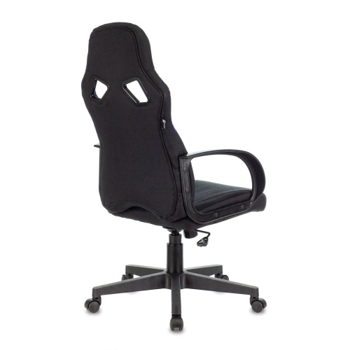 Кресло Zombie Runner Blue текстиль/эко.кожа черный/синий