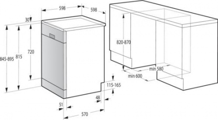 Посудомоечная машина Gorenje GS620C10S серый