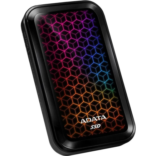 Внешний SSD ADATA SE770G (ASE770G-1TU32G2-CBK) Black1.0Tb (USB3.2 gen 2 type C, 1000/800Mbs, 99x58x18mm,138g, RGB, OTG, PS5/XBOX совместим)