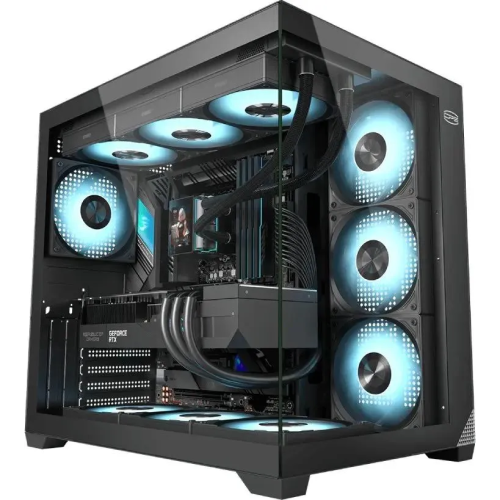 Корпус PcCooler C3T700 BK, без БП Midi-Tower, TG, no fans, 1xUSB-A 3.0 + 2.0 1xUSB-C, ATX, mITX Black